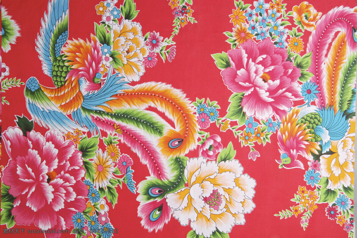 凤凰 牡丹 中式 布料 背景 高清 牡丹花 花朵 艳丽 富贵 喜庆 迎春 高清图片 墙纸 高清晰 背景底纹 底纹边框