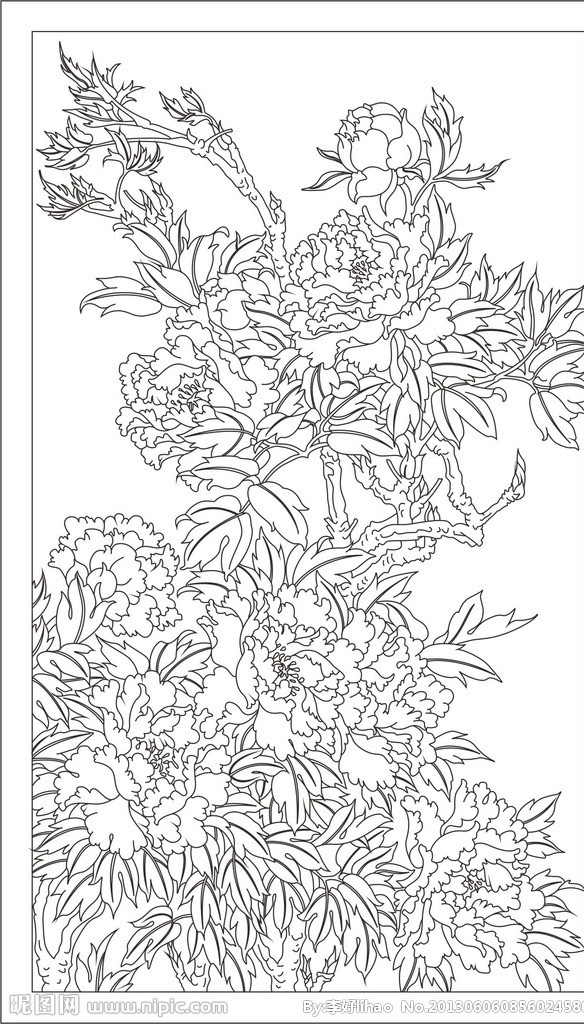 牡丹花 底纹 艺术玻璃 艺术背景 穿插 艺术隔断 对比 花朵 花纹 药物吵 蚀刻 浮雕 立体雕 镶嵌 叶片 富贵 荣华富贵 精品 图案 底纹背景 底纹边框 矢量