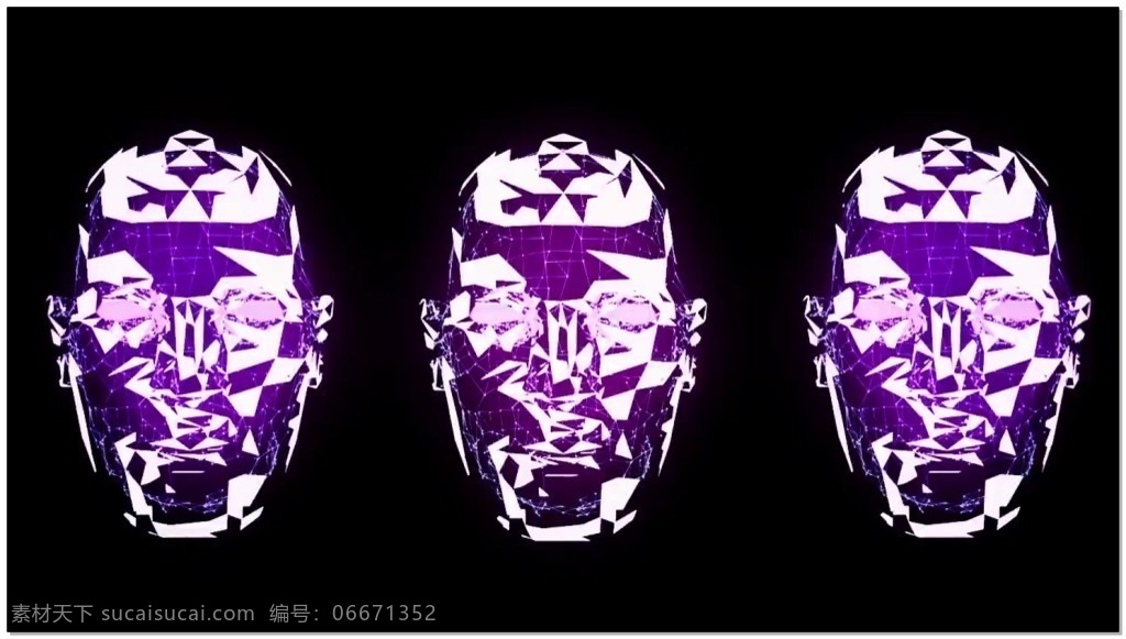 紫色 面具 酷 炫动 态 视频 紫色面具 创意视频素材 3d 高清 视觉享受 华丽 光 背景 动态 壁纸 特效