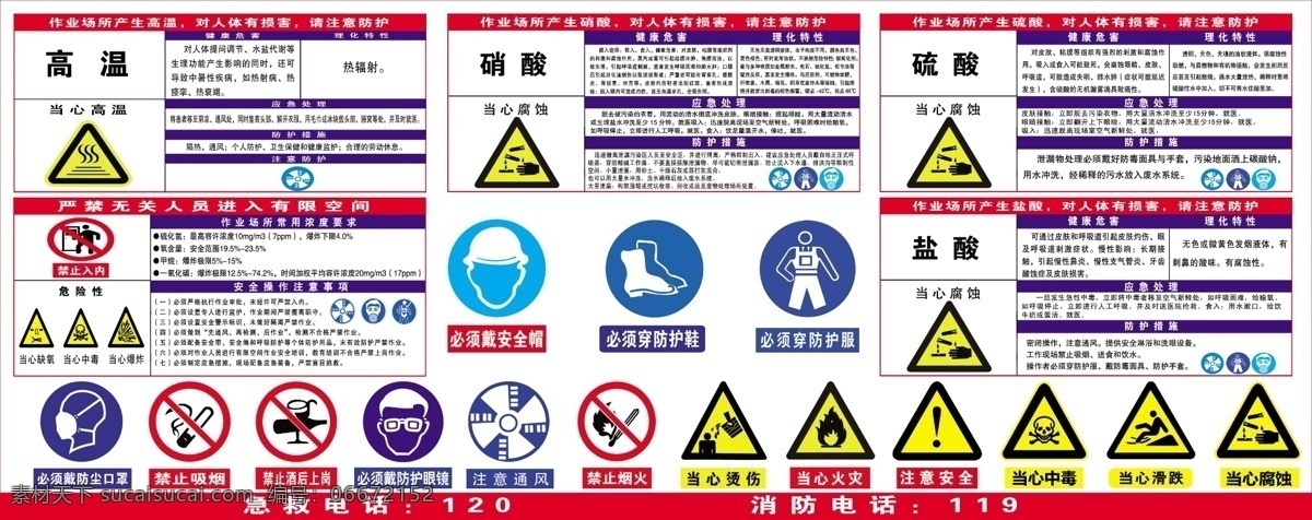 高温 硝酸 硫酸 盐酸 有限 有限空间 职业危害告知 安全 禁止 标志 当心 伤害 安全标志 禁止标志 文化艺术 传统文化