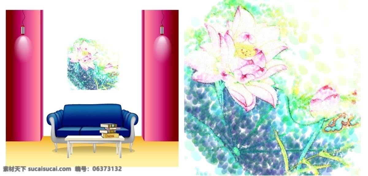 家居 室内 无 框 墙 画 荷花 抽象 挂画 绘画 家居室内装饰 墙画 室内装饰用图 无框画 艺术画 装饰素材 装饰画 装饰 原创设计 原创装饰设计