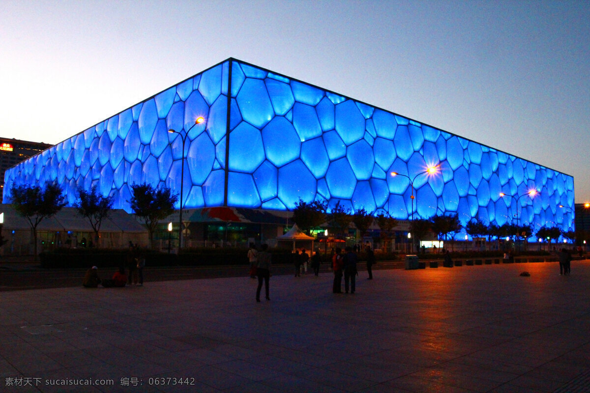 水立方夜景 北京 建筑 风景 夜景 水立方 建筑摄影 建筑园林