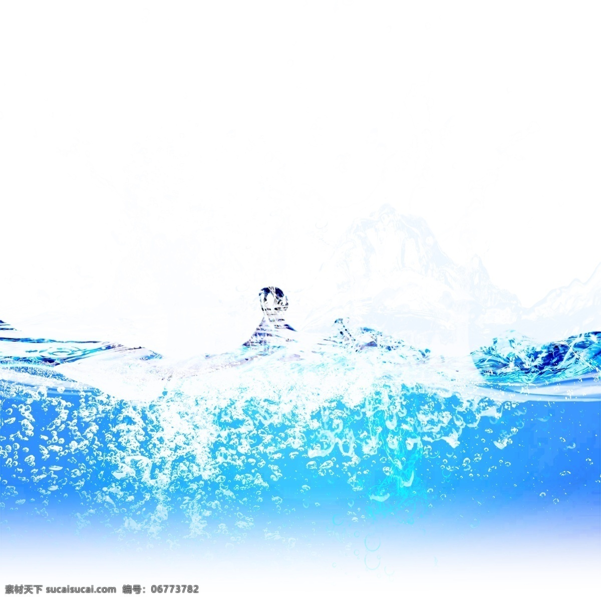 蓝色 水花 水滴 元素 蓝色水花 喷溅 动感 水珠 晶莹 透明