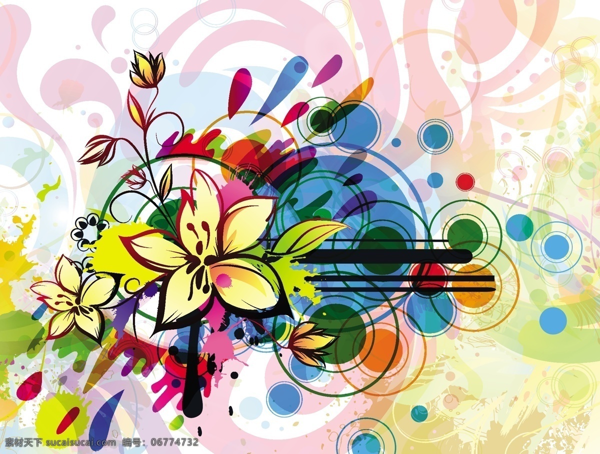 彩色 绚丽 花纹 图案 抽象 欧式 矢量图 花纹花边