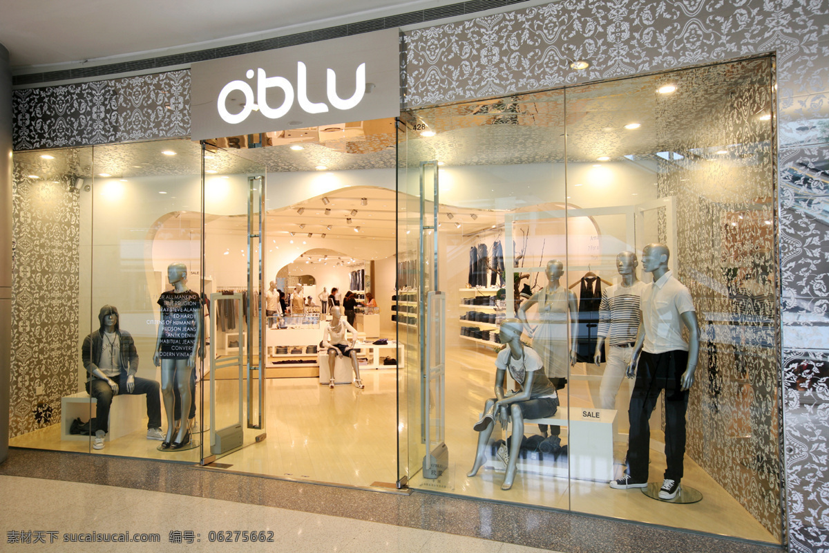 南京 西路 oblu 服装 专卖店 blu 灰色