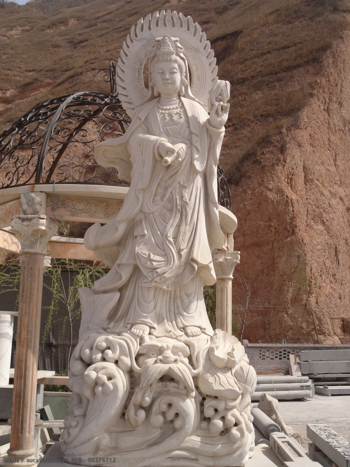 石雕 菩萨 寺院 园林 雕塑 建筑园林