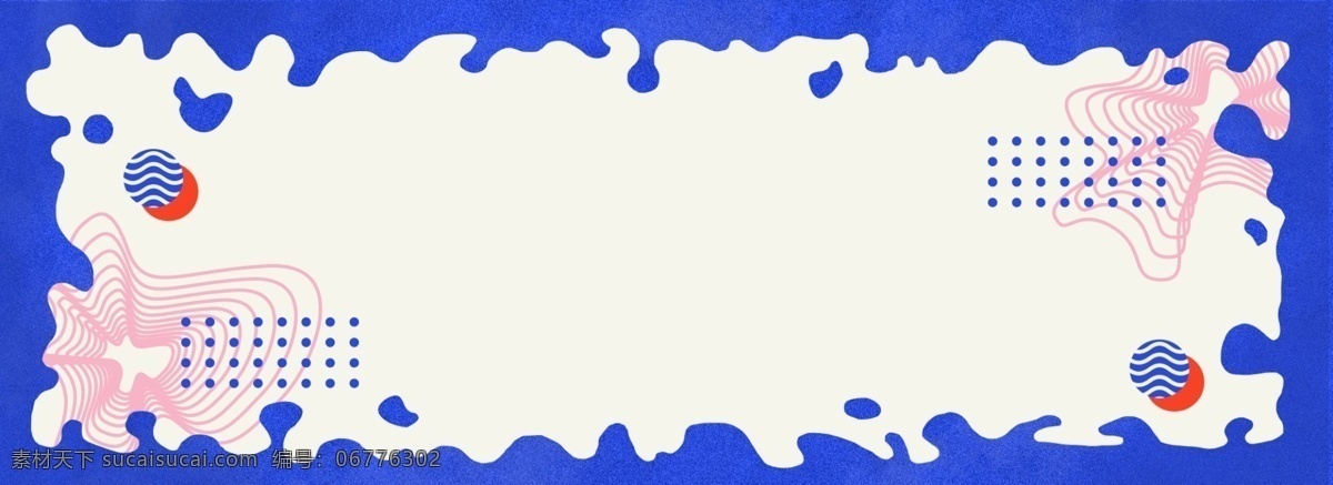 蓝色 几何 趣味 卡通 孟菲斯 banner 背景 线 孟菲斯艺术 点