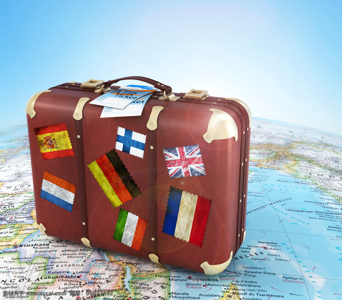 世界地图 上 行李箱 国旗 旅行 旅游 其他类别 环境家居