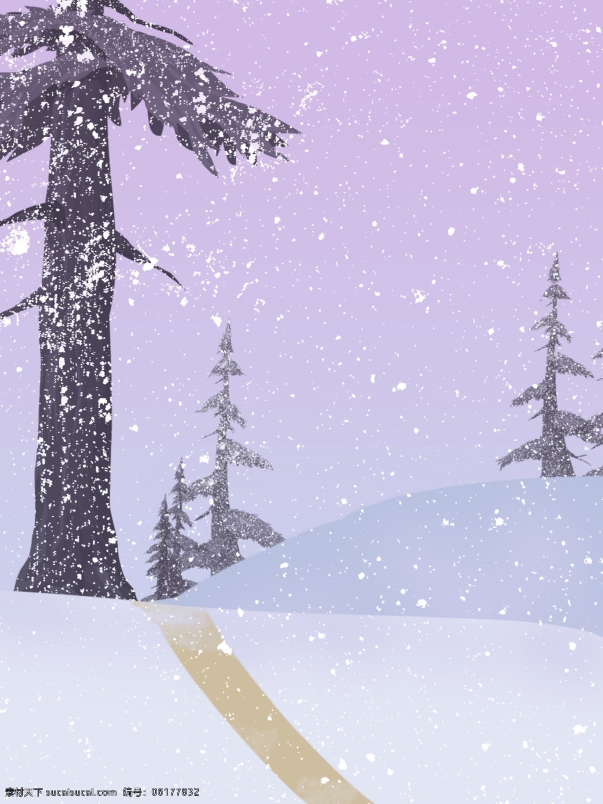 全 原创 手绘 冬季 雪景 背景 图 冬天 雪花 大树 意境 唯美 寒冷 气候 大雪 冬天唯美背景 手绘雪景背景