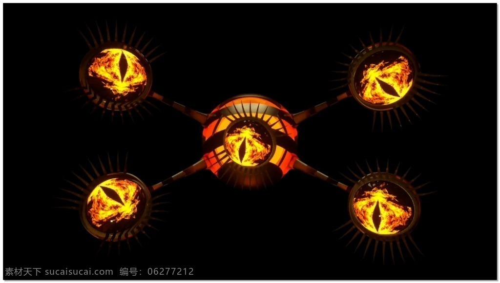 五 黄 灯 动态 高清 视频 五个黄灯 光镜反射 高雅大气 立体三维 高清视频素材 3d视频素材 特效视频素材