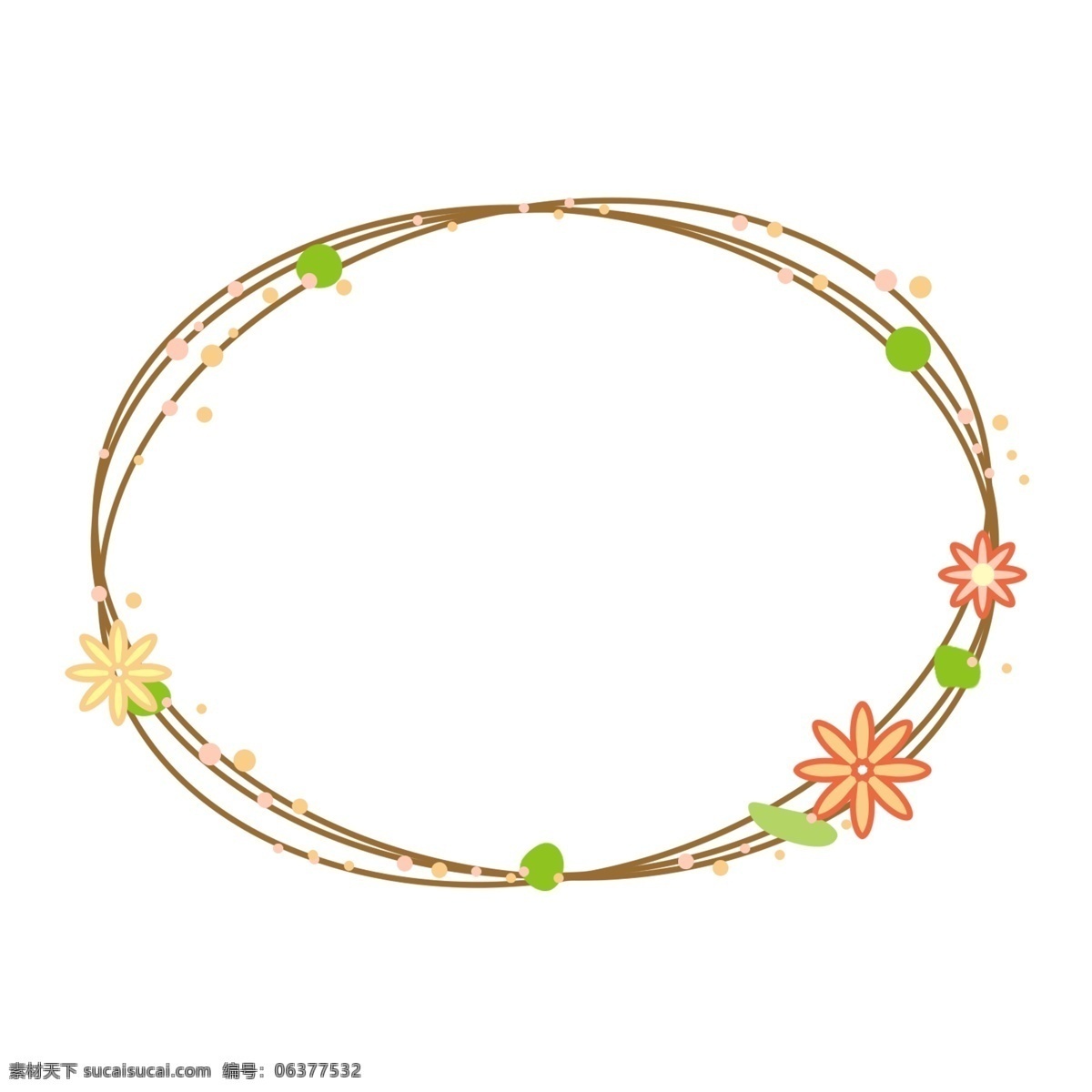 卡通 可爱 小清 新手 绘 风 花卉 花 框 边框 商用 花朵 叶子 小清新 手绘风 花框
