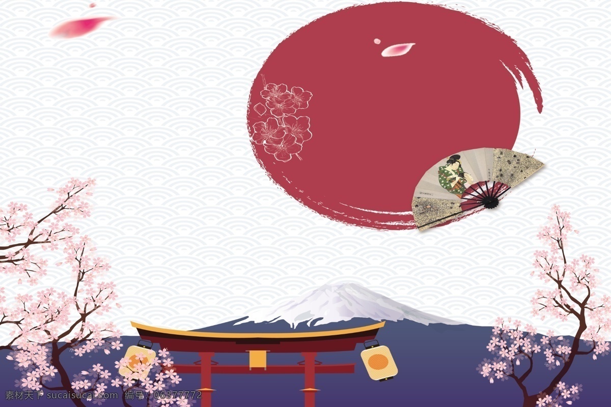 日本 樱花 富士山 背景 日式 春天 春季 女性 唯美 暖春 早春 赏樱 樱花节 古式建筑
