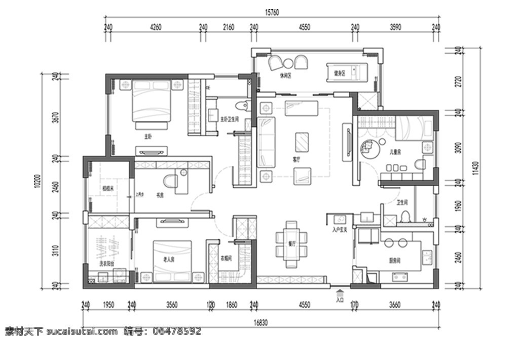 大平 层 户型 cad 平面 方案 图纸 cad参考图 室内设计 设计图 平面图 家装设计