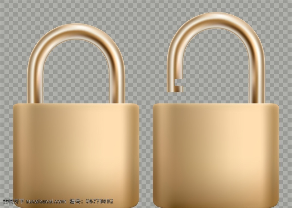 门锁 钥匙 防盗锁 卡通锁 五用品 锁具 金色 环扣 钥匙锁 底纹边框 其他素材
