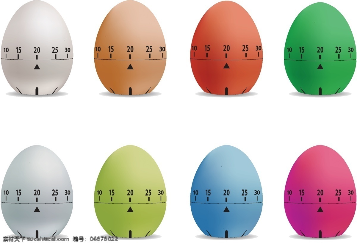 鸡蛋计时器 计时器 鸡蛋 手绘计时器 矢量素材 时间 钟表