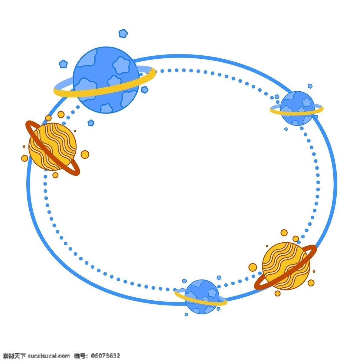 星球 星系 卡通 边框