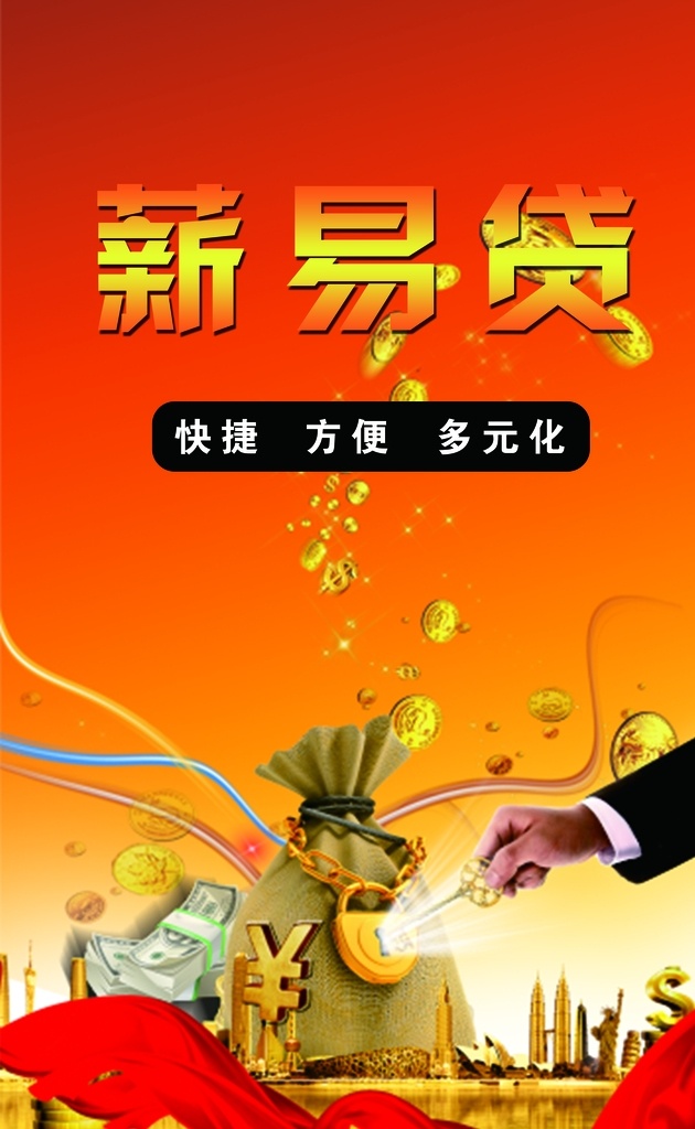 薪易贷海报 海报薪易贷 银行服务 薪易贷银行 分层