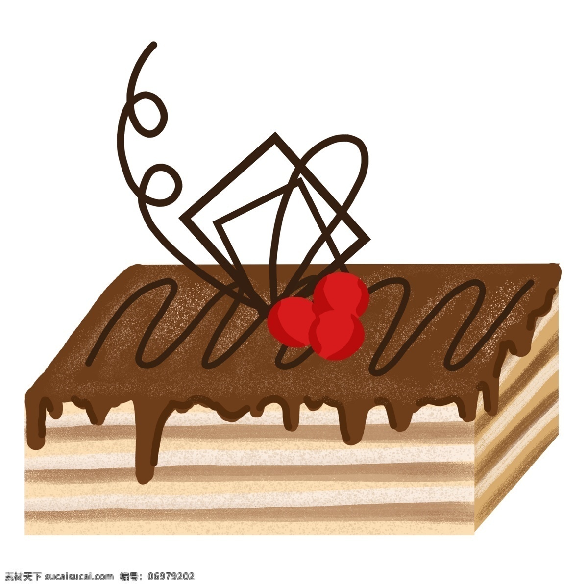 美味 巧克力 小 蛋糕 甜点 甜品 手绘 方块小蛋糕 方块 巧克力点心 蛋糕甜点 甜点手绘蛋糕