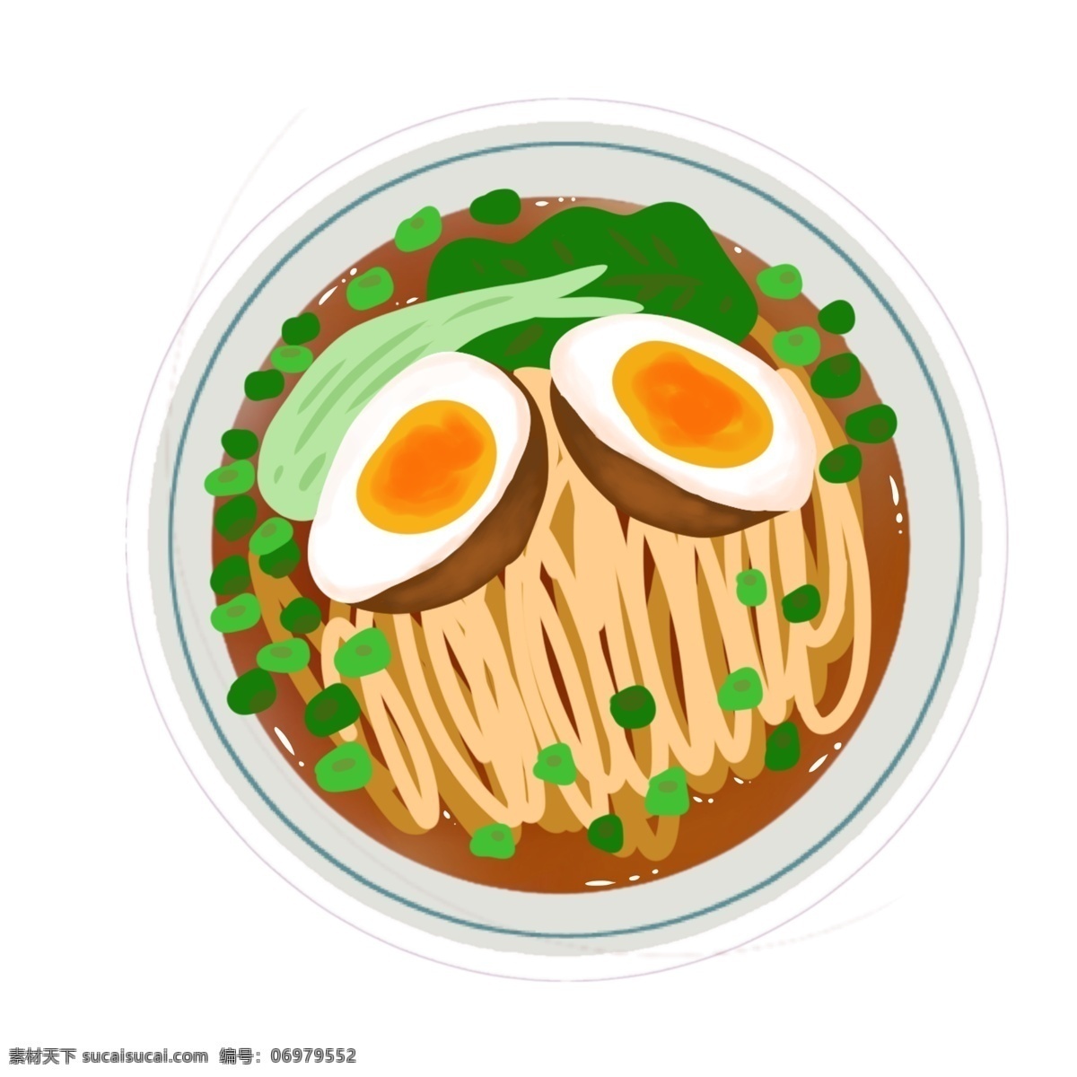 鸡蛋 面条 卡通 插画 卡通插画 面条插画 主食插画 面条面食 食物面条 鸡蛋的面条 好吃的面条
