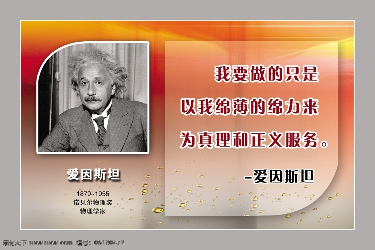 名言警句 文化刊板 爱因斯坦 展板模板 广告设计模板 源文件