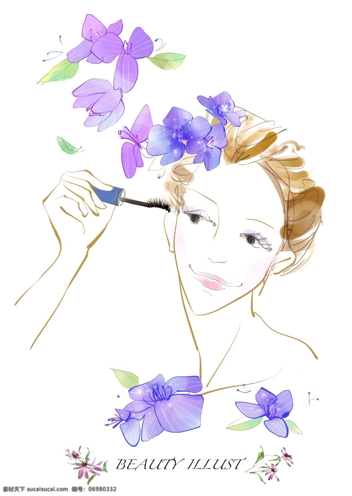 分层 化妆 化妆品 化妆品广告 女孩插画 少女插画 时尚少女 手绘化妆品 化妆素材下载 化妆模板下载 化妆品销售 化妆品插画 手绘女孩 少女水彩画 源文件 插画集