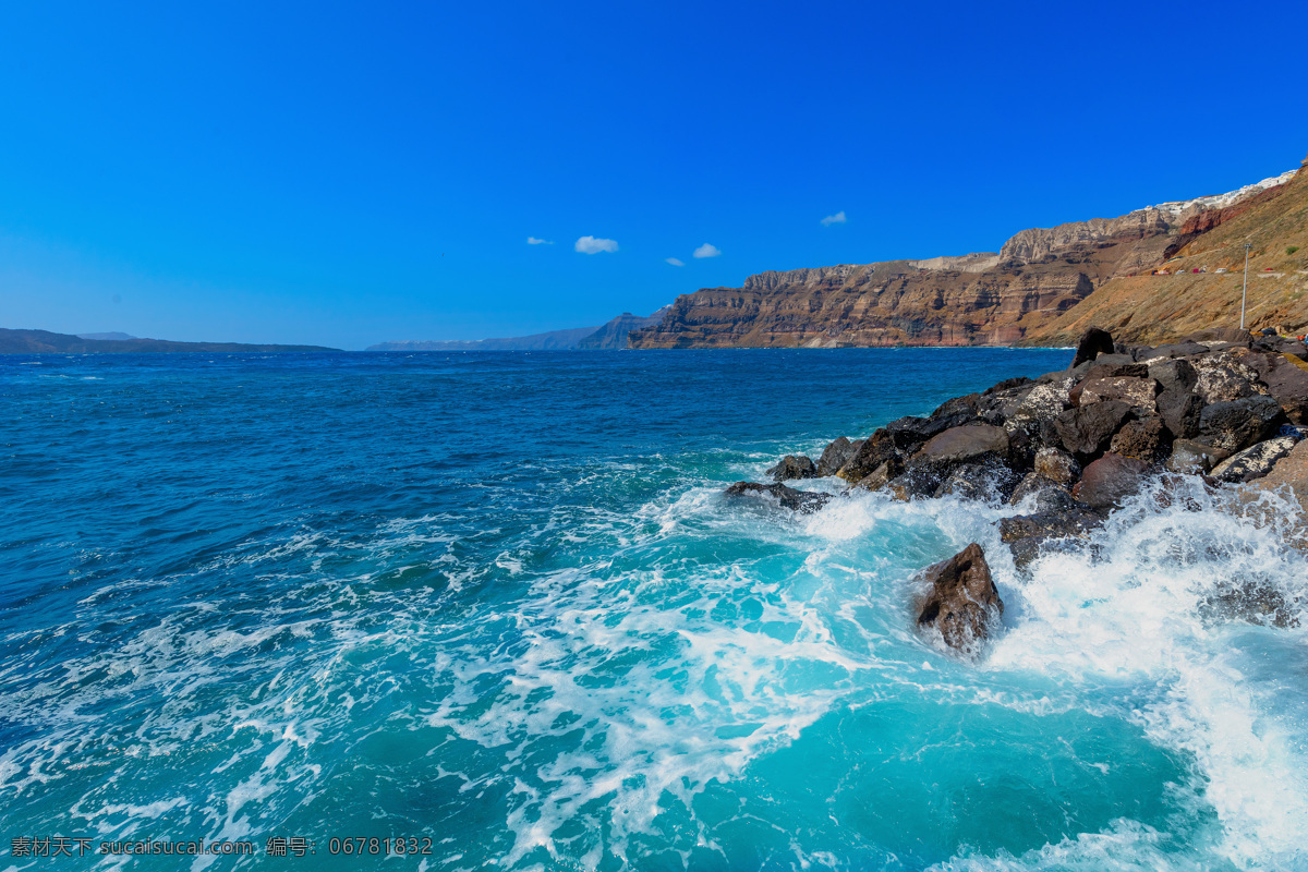 海浪 浪花 大浪 沙滩 蓝天白云 海边 海 海滩 自然景观 自然风景