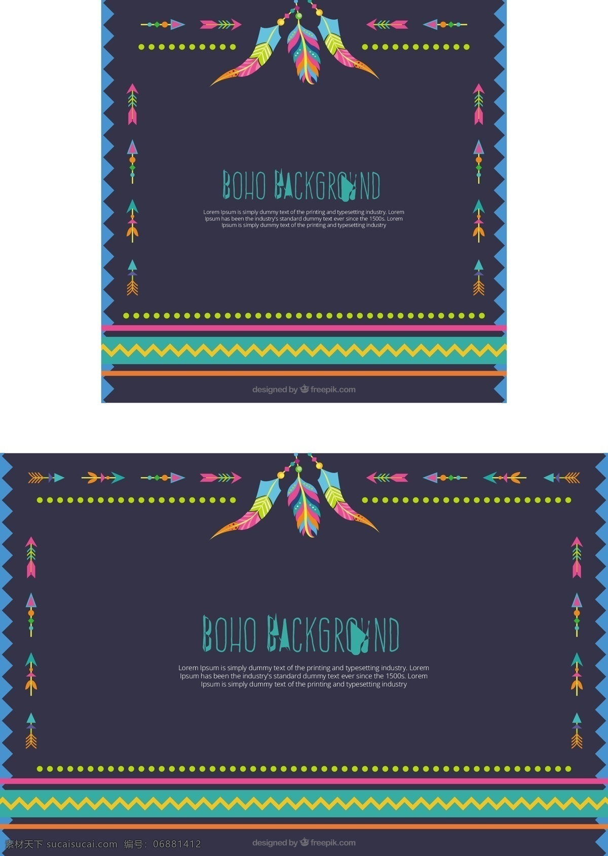 背景 色 波希米亚 风格 箭 羽 抽象 装饰 颜色丰富多彩 羽毛 平 印度 多彩的背景 民族 部落 平面设计