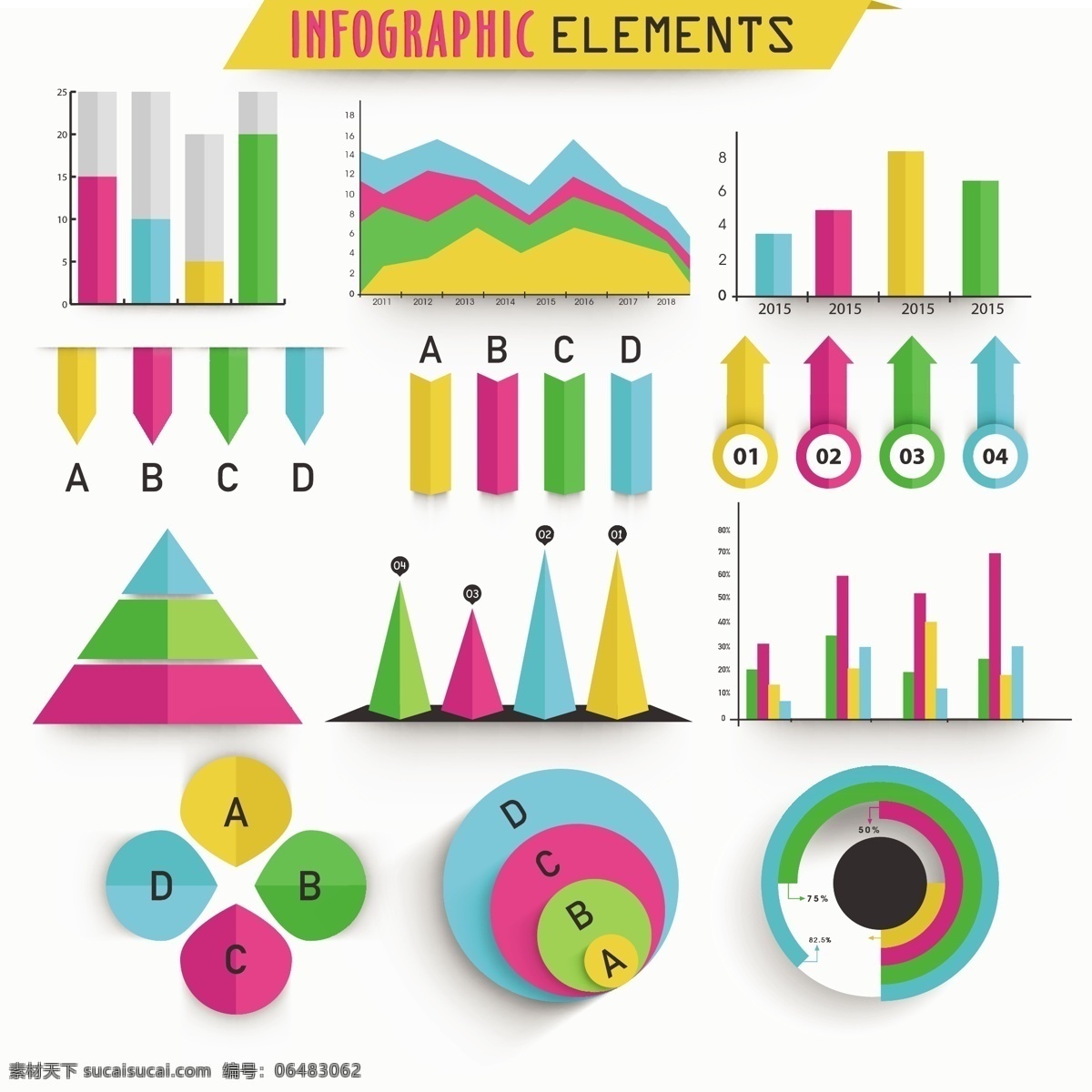 丰富多彩 图表 元素 分类 业务模板 图形 色彩营销 色彩 装饰 工艺图表元素 图表模板 数据元素 信息 业务信息图表 图形装饰