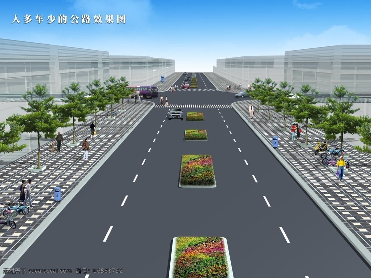 公路 公路素材 公路效果图 环境设计 其他设计 源文件 效果图 模板下载 绿化 双车道公路 园林景观 家居装饰素材