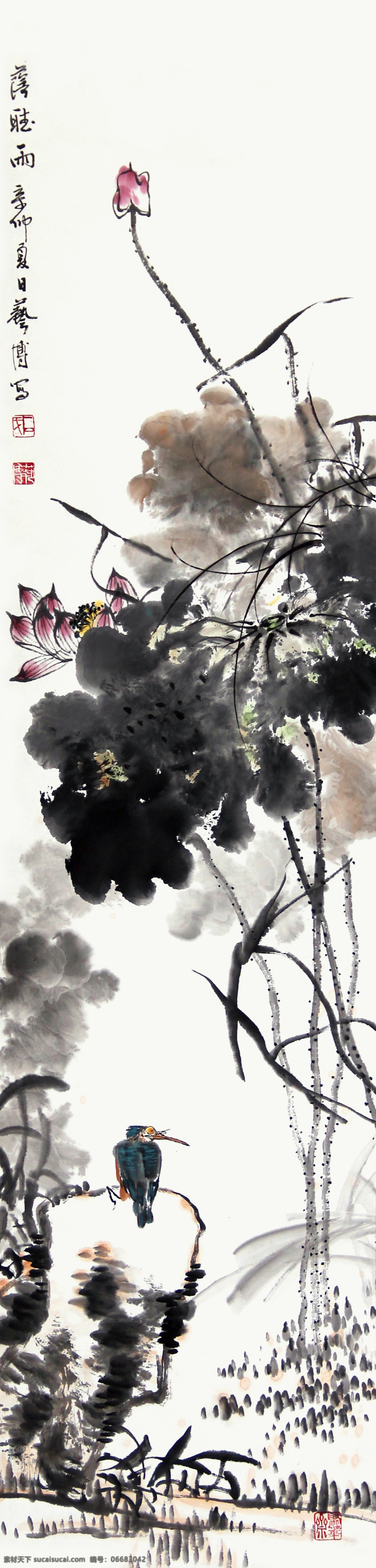 国画荷花 荷花设计素材 荷花模板下载 水墨画 中国风 花鸟画 绘画书法 荷花 荷叶 飞鸟 墨迹 国画素材 文化艺术