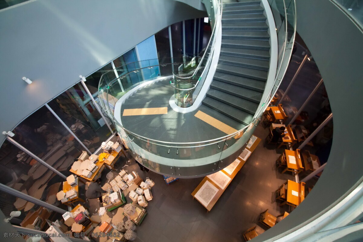高清 旋转 图书馆 楼梯 韩国 首尔 图书室 图书楼