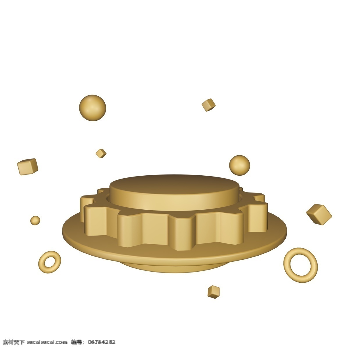 c4d 科技 风 金色 舞台 装饰 科技风 科技舞台装饰 齿轮风舞台 金色舞台装饰 电商装饰