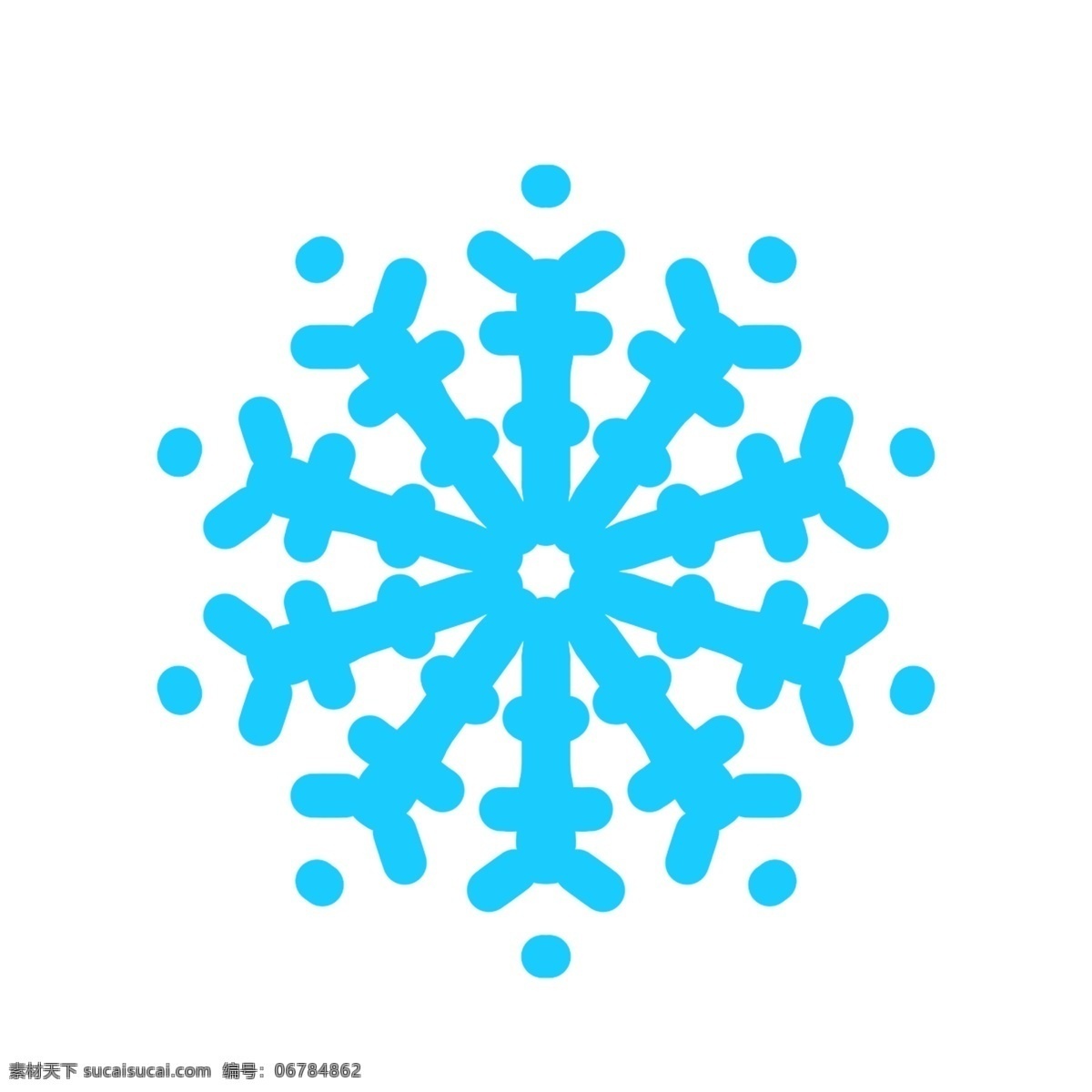 手绘 蓝色 冬天 免 扣 雪花 冬季 节日 节气 分层