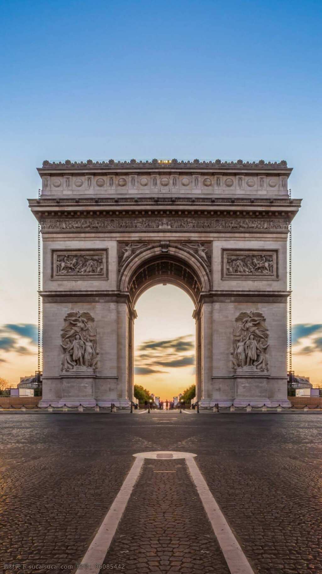 法国巴黎建筑 戴高乐广场 圆拱门 雄伟的建筑 庄严的凯旋门 旅游摄影 国外旅游