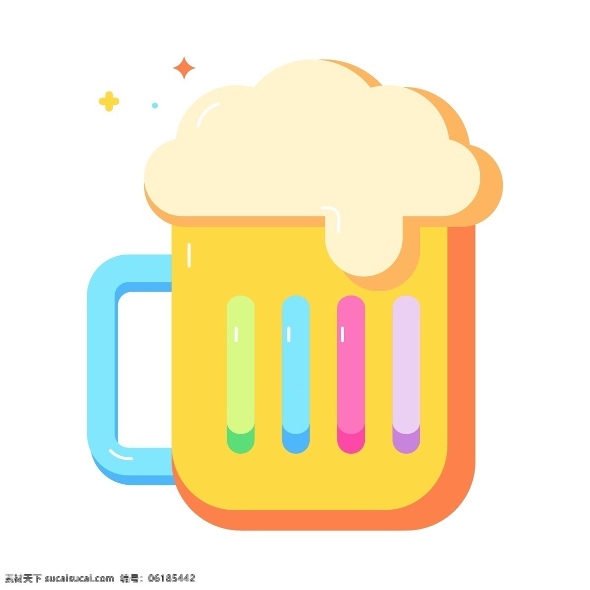 扎杯黄色啤酒 啤酒 酒水 饮品
