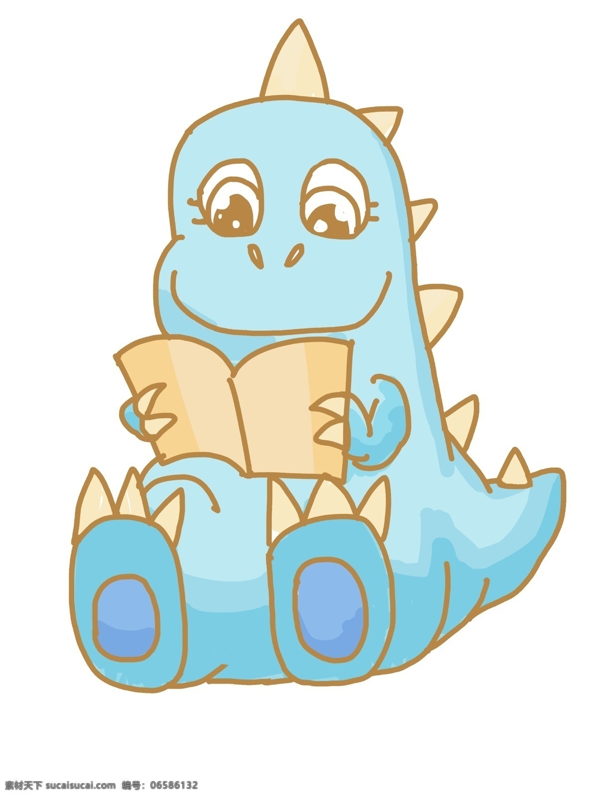 可爱 蓝色 看书 恐龙 看书的恐龙 糖果色恐龙 可爱的恐龙 蓝色的恐龙 坐 手绘卡通恐龙 手绘 免 抠