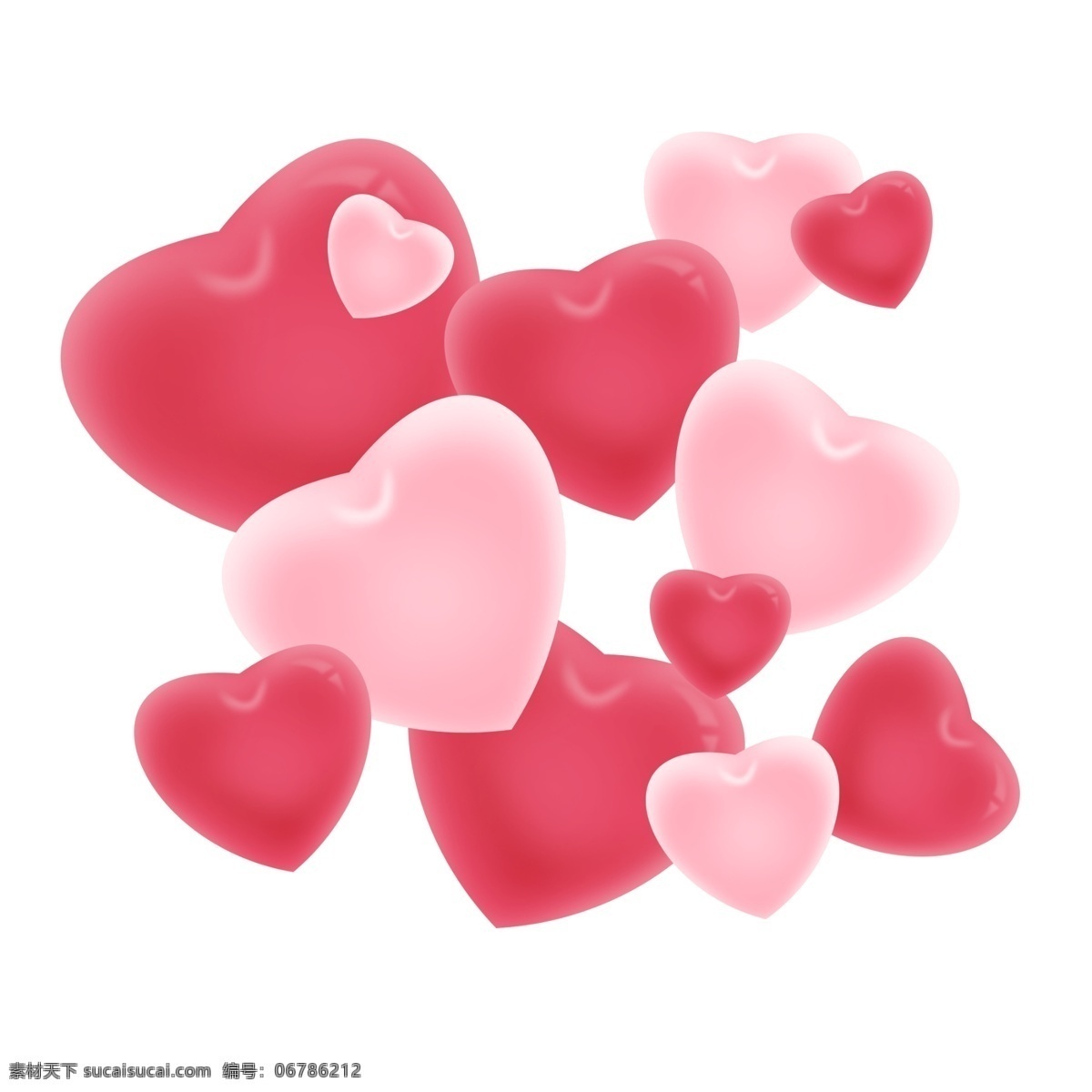 情人节 爱心 心形 告白 红色 粉色 淡色 气球 立体 免 扣 浪漫 小清新 手绘 矢量 装饰 免扣