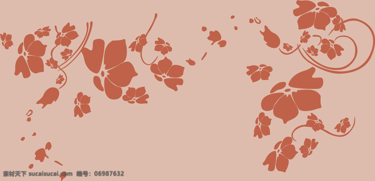 对角花 硅藻泥 矢量图 简单花 背景图