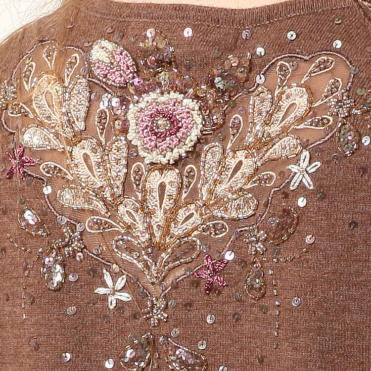 钉珠 花纹 花朵 免费素材 面料图库 服装图案 棕色