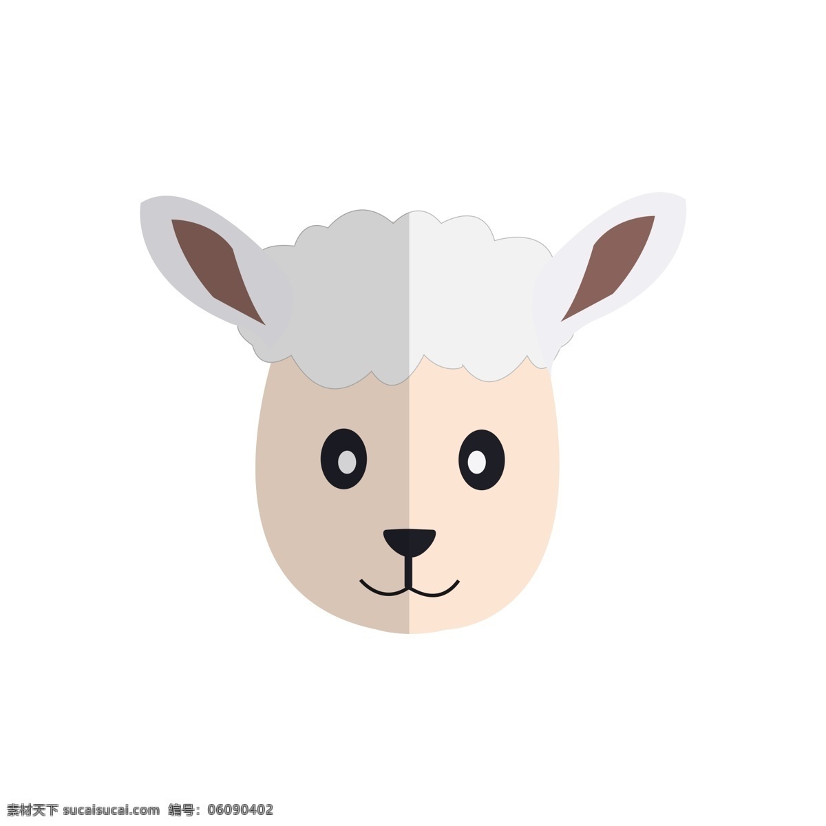 十二生肖 小绵羊 卡通 可爱 头像 绵羊 羊图标 动物头像 卡通头像 羊 羊头像 可爱头像