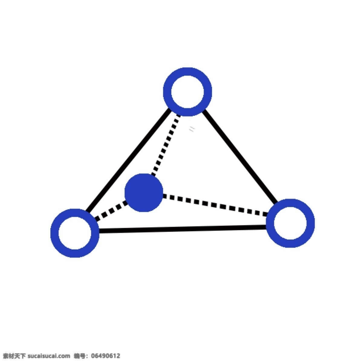 蓝色 三角形 圆点 几何 基因工程 元素 矢量图 创意 卡通 图标