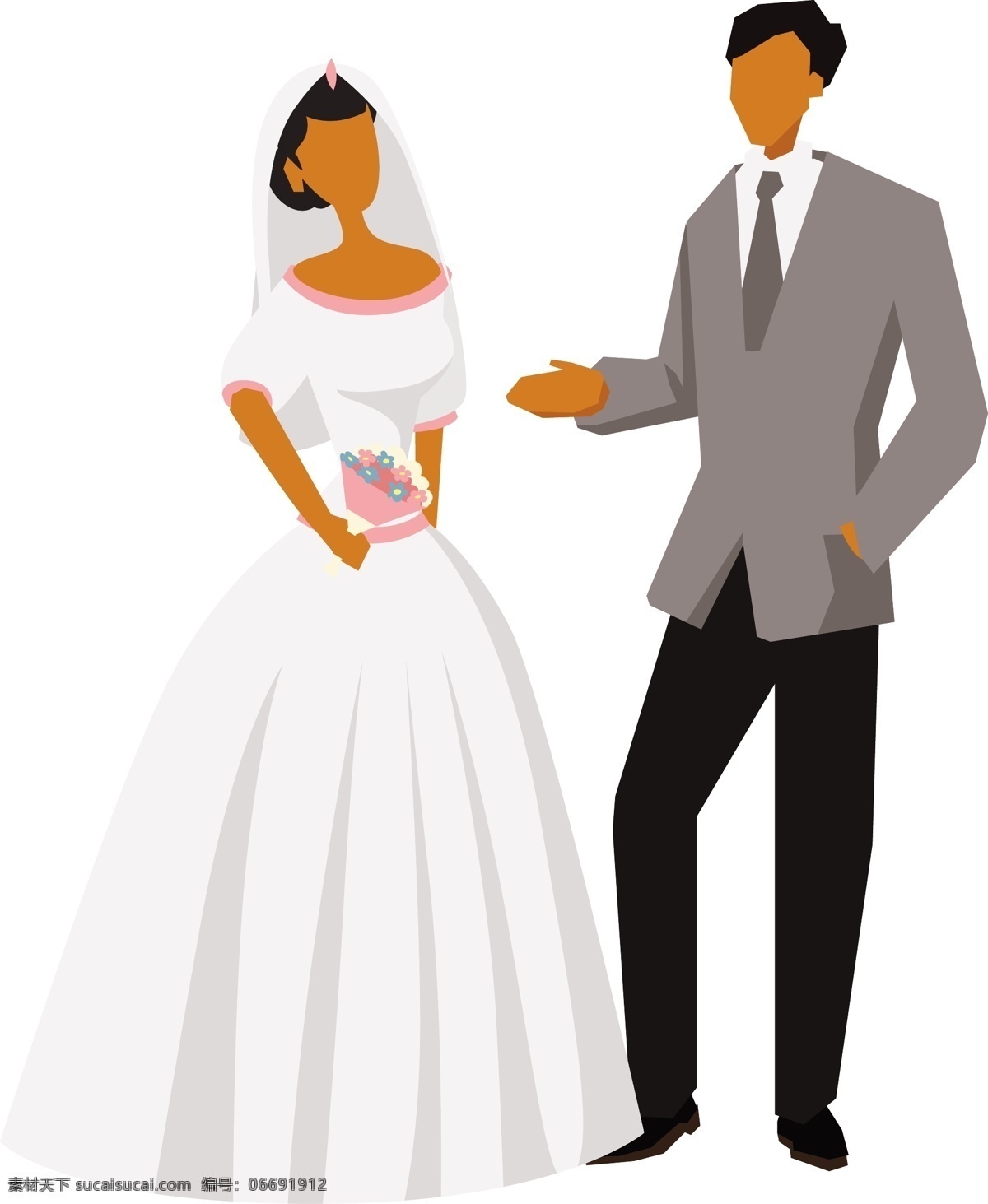 扁平 矢量 西式 婚礼 上 新人 扁平矢量 西式婚礼 婚纱 西装 海边 隆重 结婚仪式情侣 恋人 卡通 免 抠