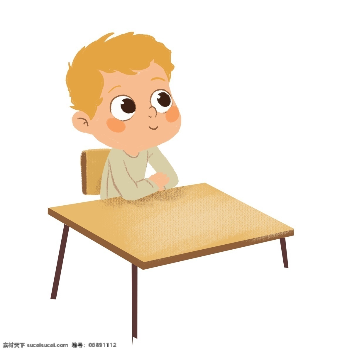 卡通 上课 男孩 免 抠 学生 学习 小清晰 手绘 插画 生物静物