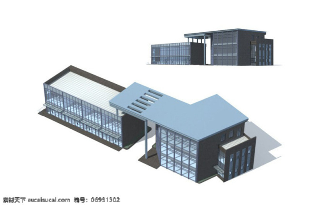 max 异形 多层 公建 建筑 3d 模型 3d模型 白色