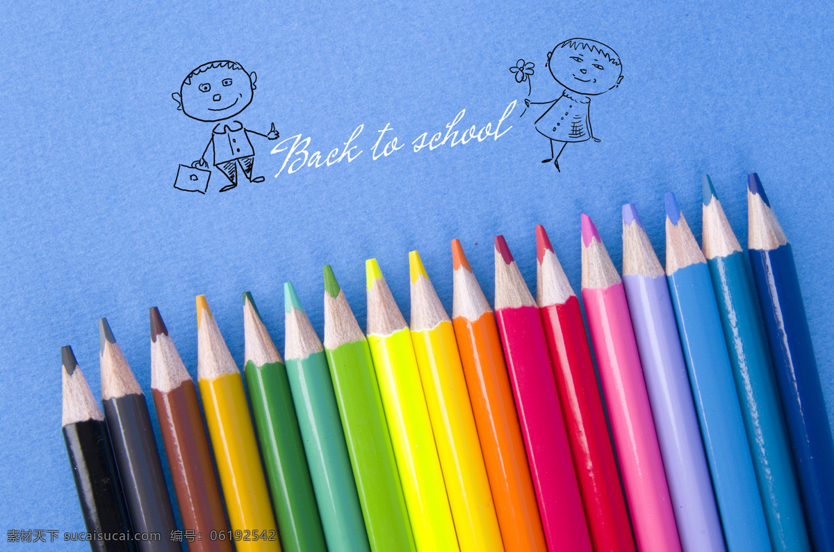 排列 彩色 铅笔 绘画 工具 卡通儿童 学校 系列 可爱 文具 开学图片 学习教育 办公学习 生活百科