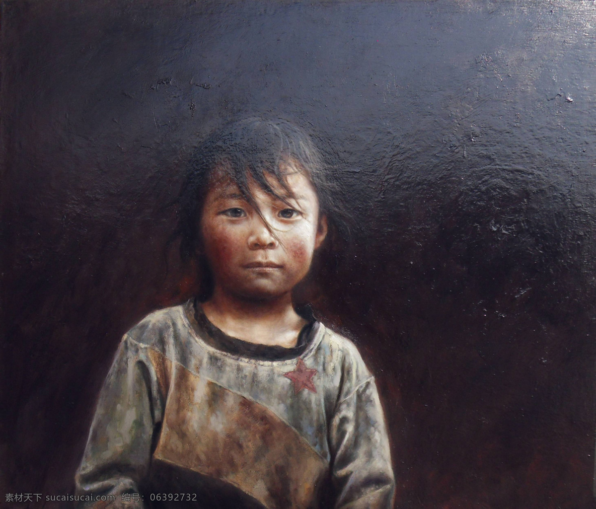 人物 油画 儿童油画 绘画书法 人物油画 文化艺术 著名 肖像 穿 破旧 衣服 儿童 家居装饰素材