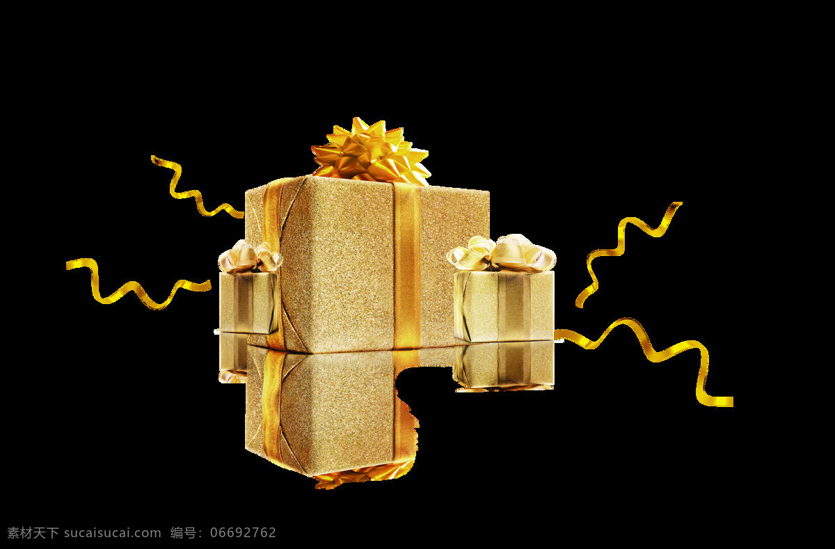 金色 时尚 礼物 礼物盒 丝带 蝴蝶结