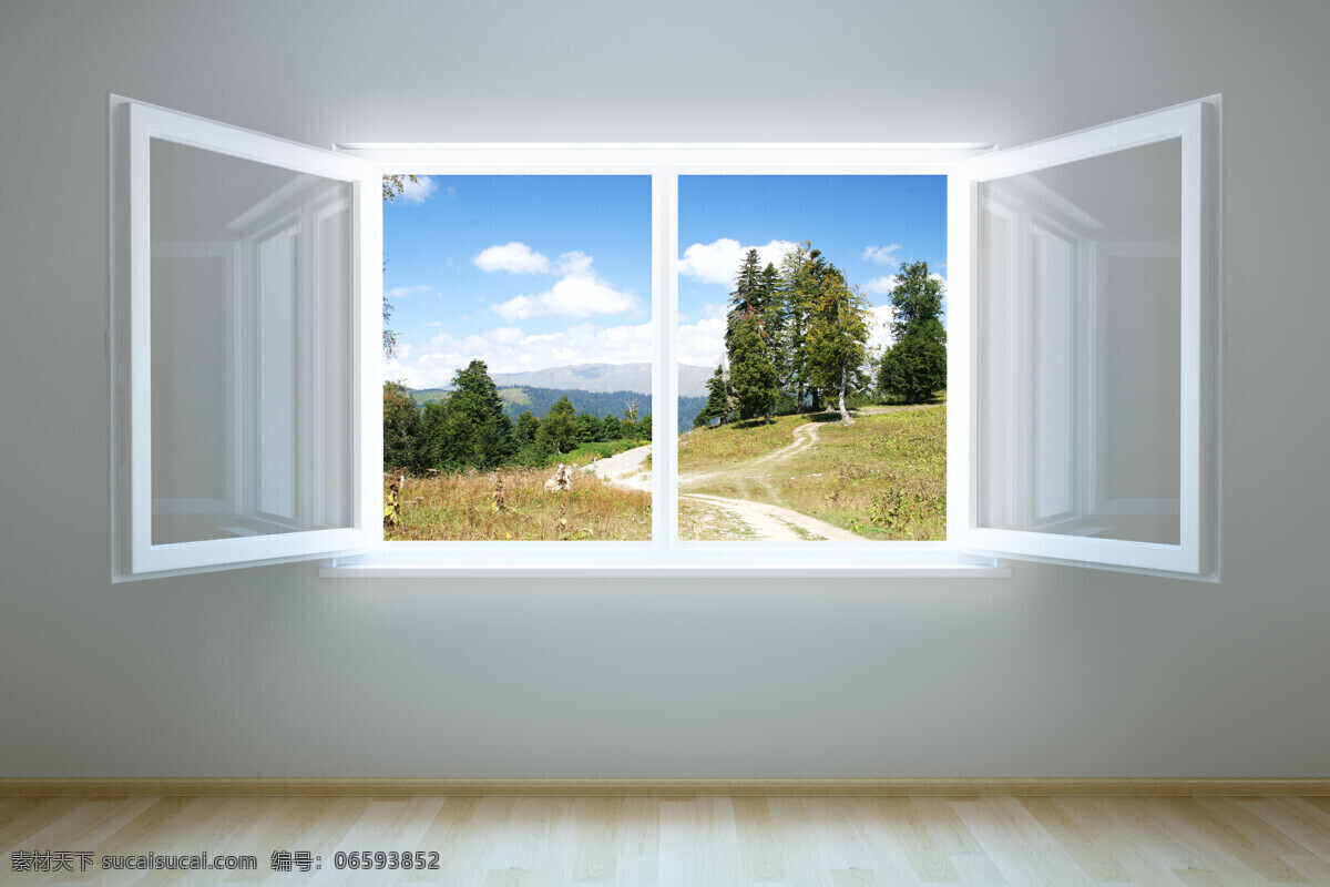 室内高清图片 窗户 塑钢窗 蓝天 白云 门 阳光 装修 风景 树木 室内设计 高清 环境设计