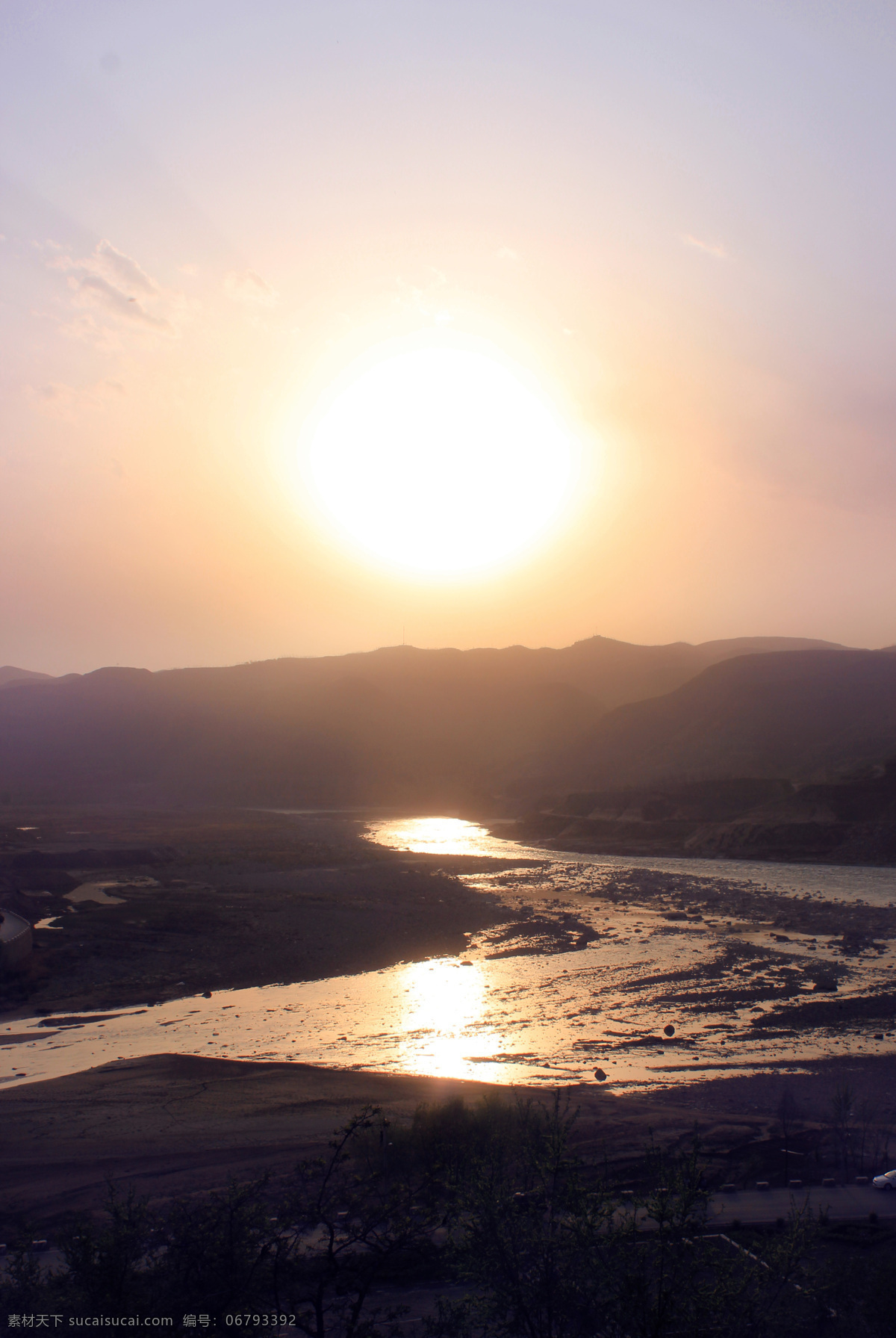 碛 口 古镇 黄河 湫 河 交汇 碛口 湫河 长河 落日 黄昏 自然景观 山水风景