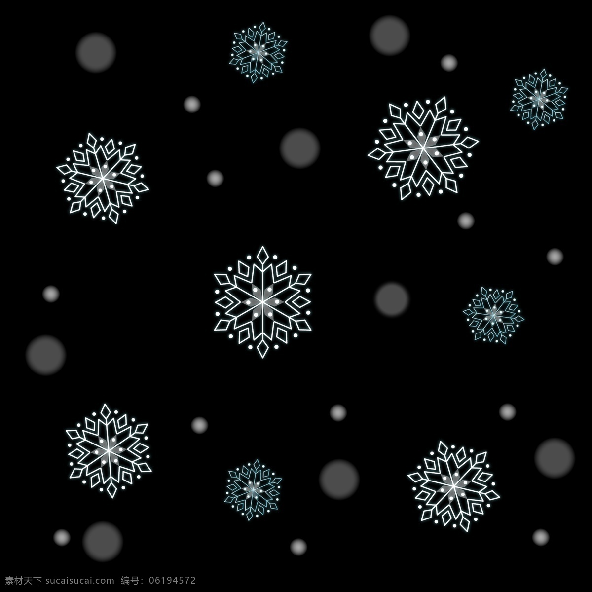 漂浮 下雪 冬季 冬天 唯美 手绘 梦幻 清新 雪花